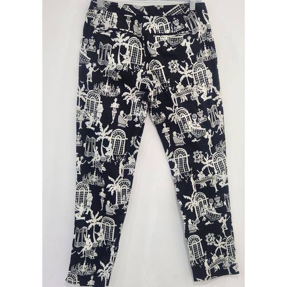 Lilly Pulitzer Late Night Toile Pant Late Night Party  Black And White SZ4 RARE - Picture 2 of 9